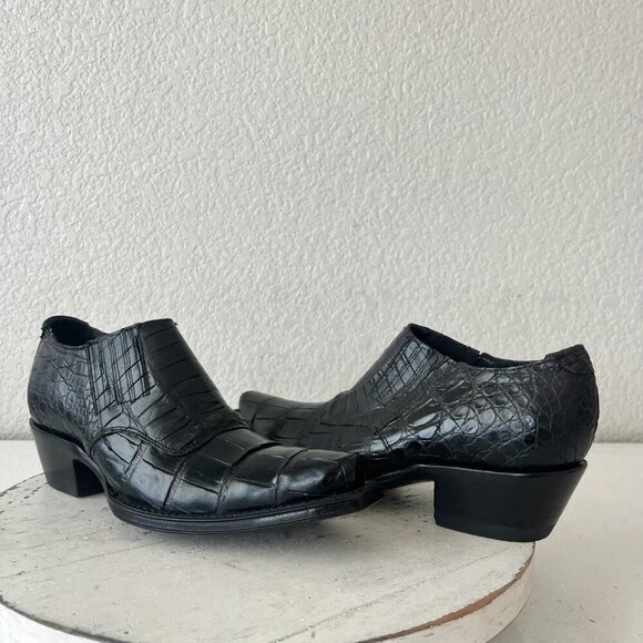 Rod Patrick Womens Pull on Shoes 5C Brown Caiman Exotic Western Boots Loafers - Picture 1 of 11